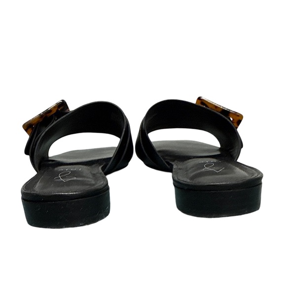 Joie Paige Leather Stacked Heel Sandal Slide Women's Black 7.5 M - Picture 6 of 10